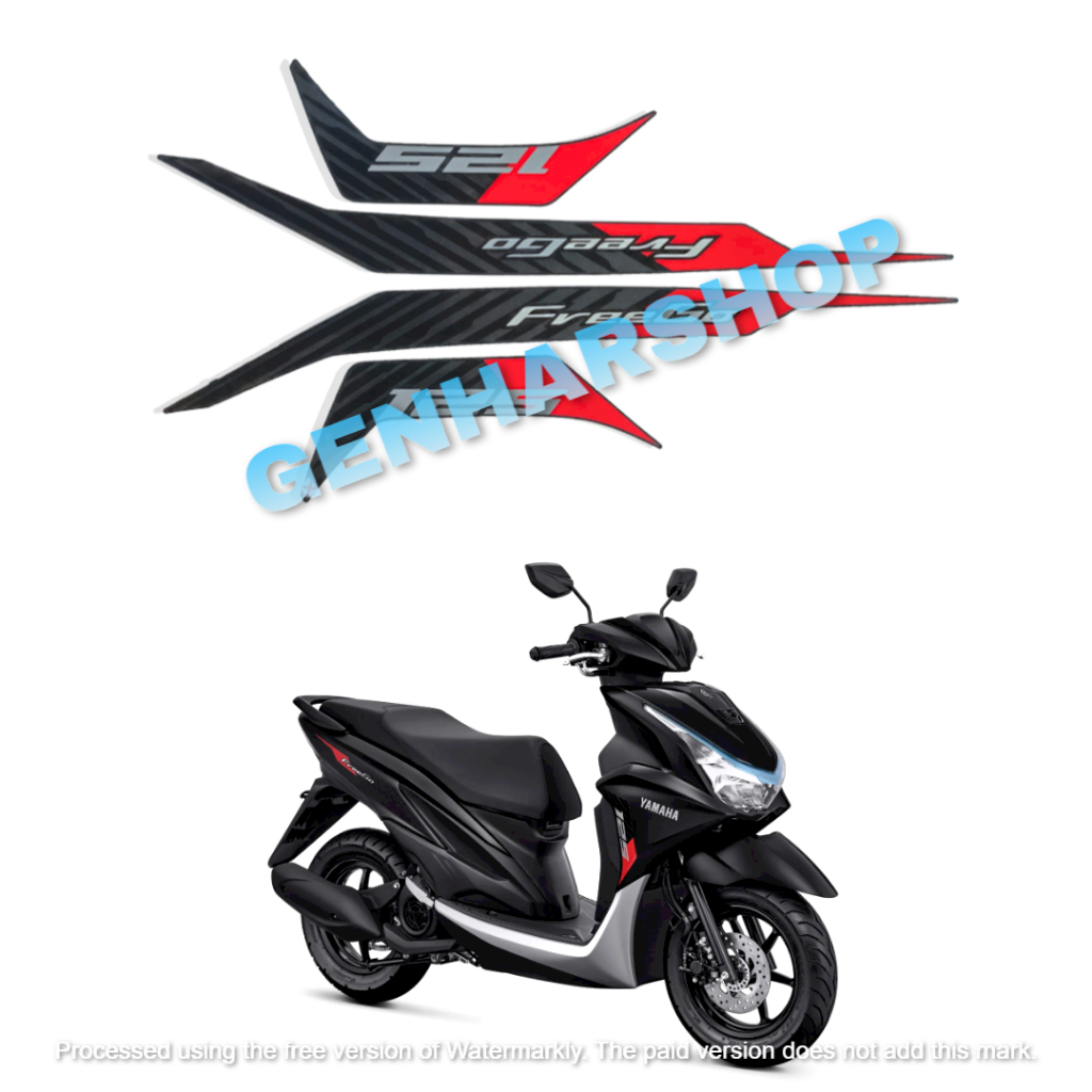 STIKER STRIPING LIS LES BODY MOTOR YAMAHA FREEGO 125 2022 FULL HITAM STANDAR FULL SET