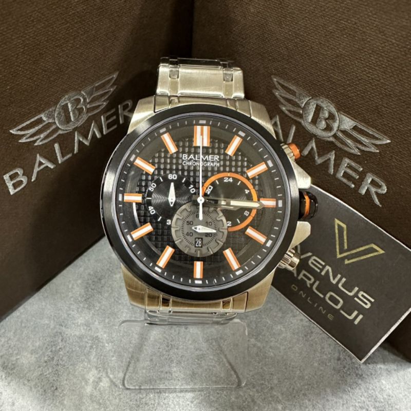 Jam Balmer BM 7901 S CHR RGH Pria Rantai Silver Ring Hitam Bulat