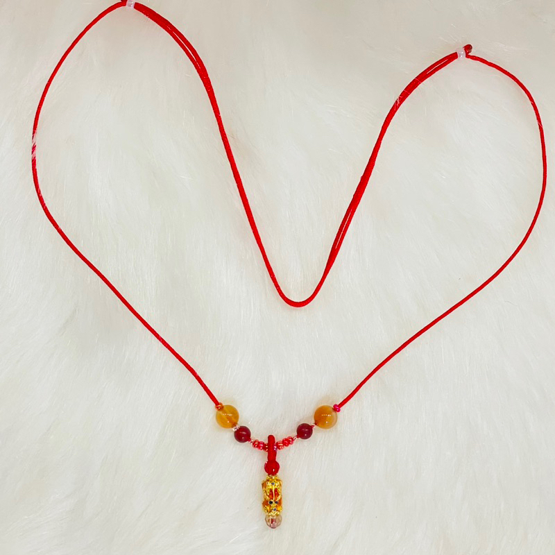 Kalung Tali Merah Kalung Anak Dewasa Charm Pixiu Kadar (24K 999,9%) Emas Asli Import Pixiu Mini Gold