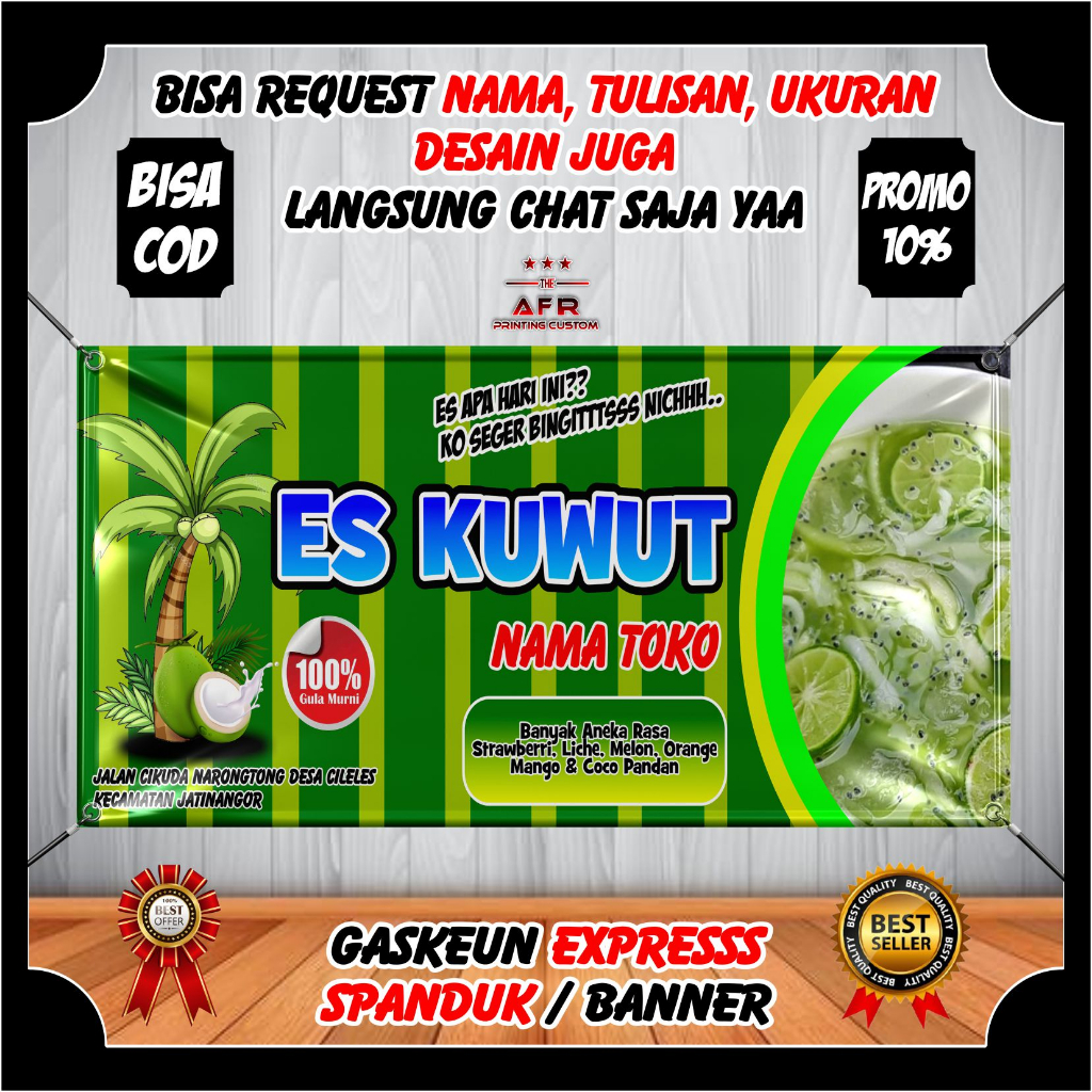 Spanduk Banner Backdrop Es Kuwut Segar Viral - Banner Jualan Minuman Es Kuwut Spanduk Jualan Minuman