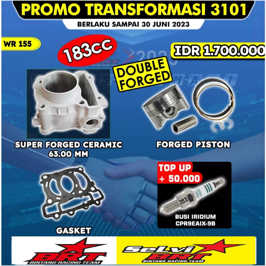 BLOK CERAMIC BRT FORGED PISTON WR155 BORE UP WR 155 63MM KERAMIK