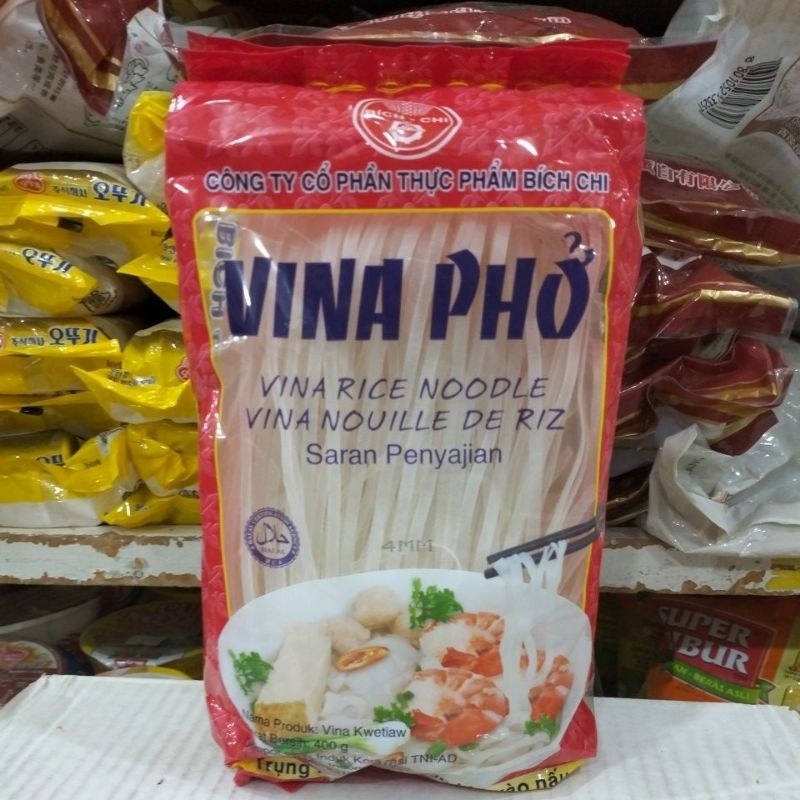 

Vina Pho Rice Noodles Kwetiaw 400gr Impor Vietnam HALAL