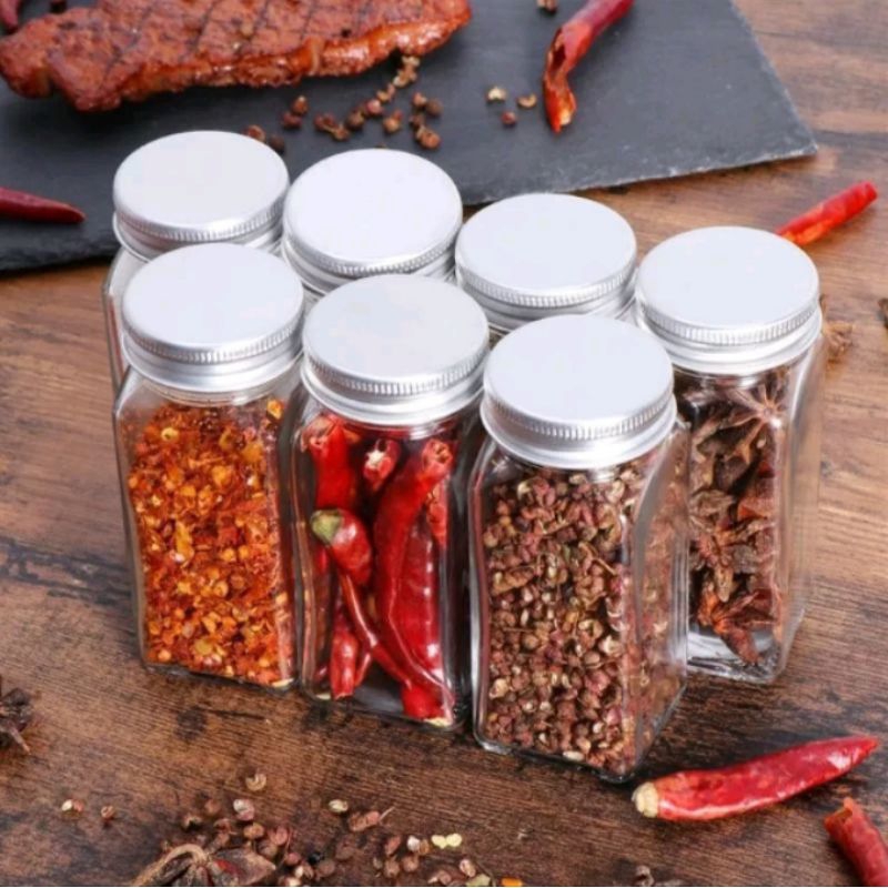 Tempat Bumbu Botol Kaca Garam Merica Lada Cabe Spices Jar Glass 1052 Tempat Bumbu Beling Tempat Bumb