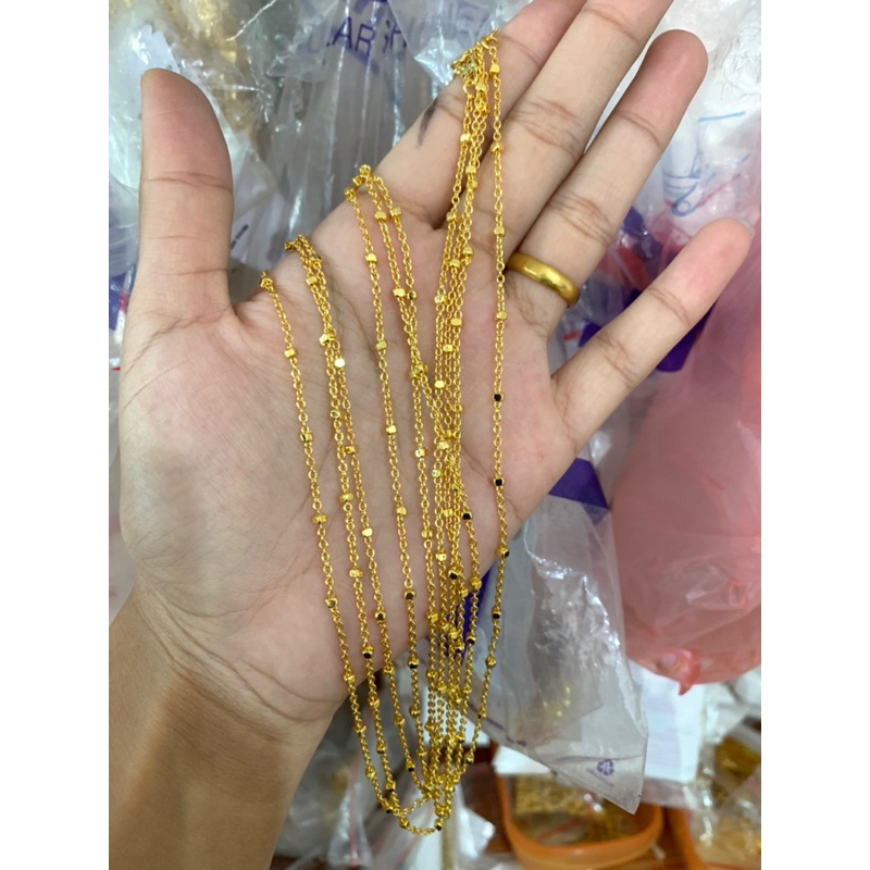 kalung kristal rantai replika emas 22k mirip asli mewah dam awet