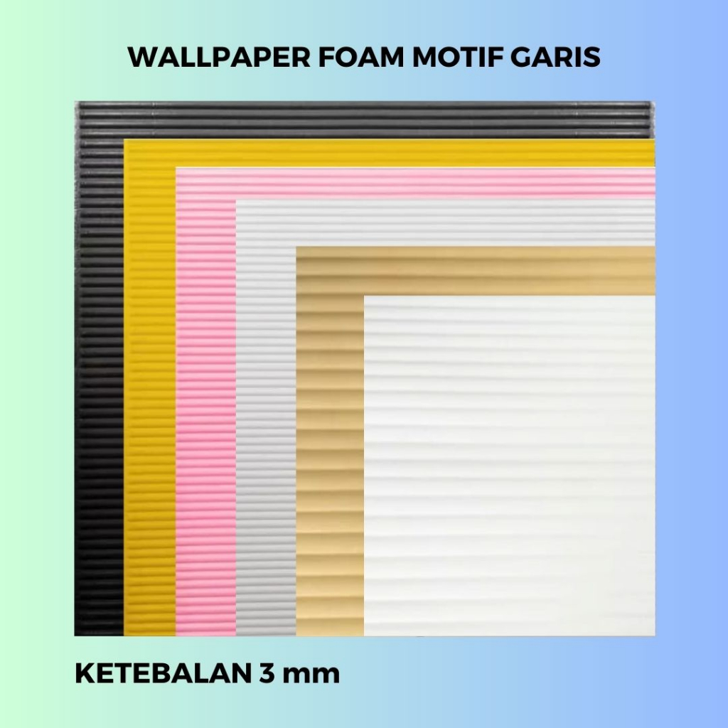 WALLPAPER DINDING FOAM 3D MOTIF GARIS