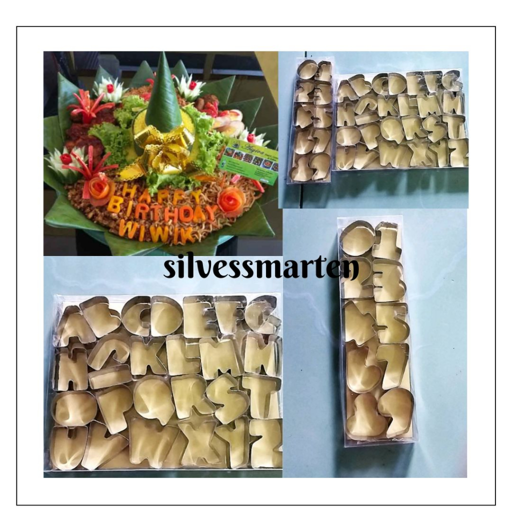 silvessmarten⚡cetakan wortel cutter huruf angka stainless tumpeng garnish / cetakan hiasan tumpeng /