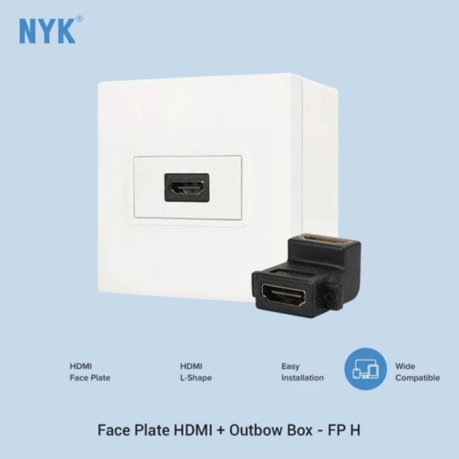 Face plate outbow Hdtv nyk 1 port single FHD 1080p - Faceplate hdtv out bow box