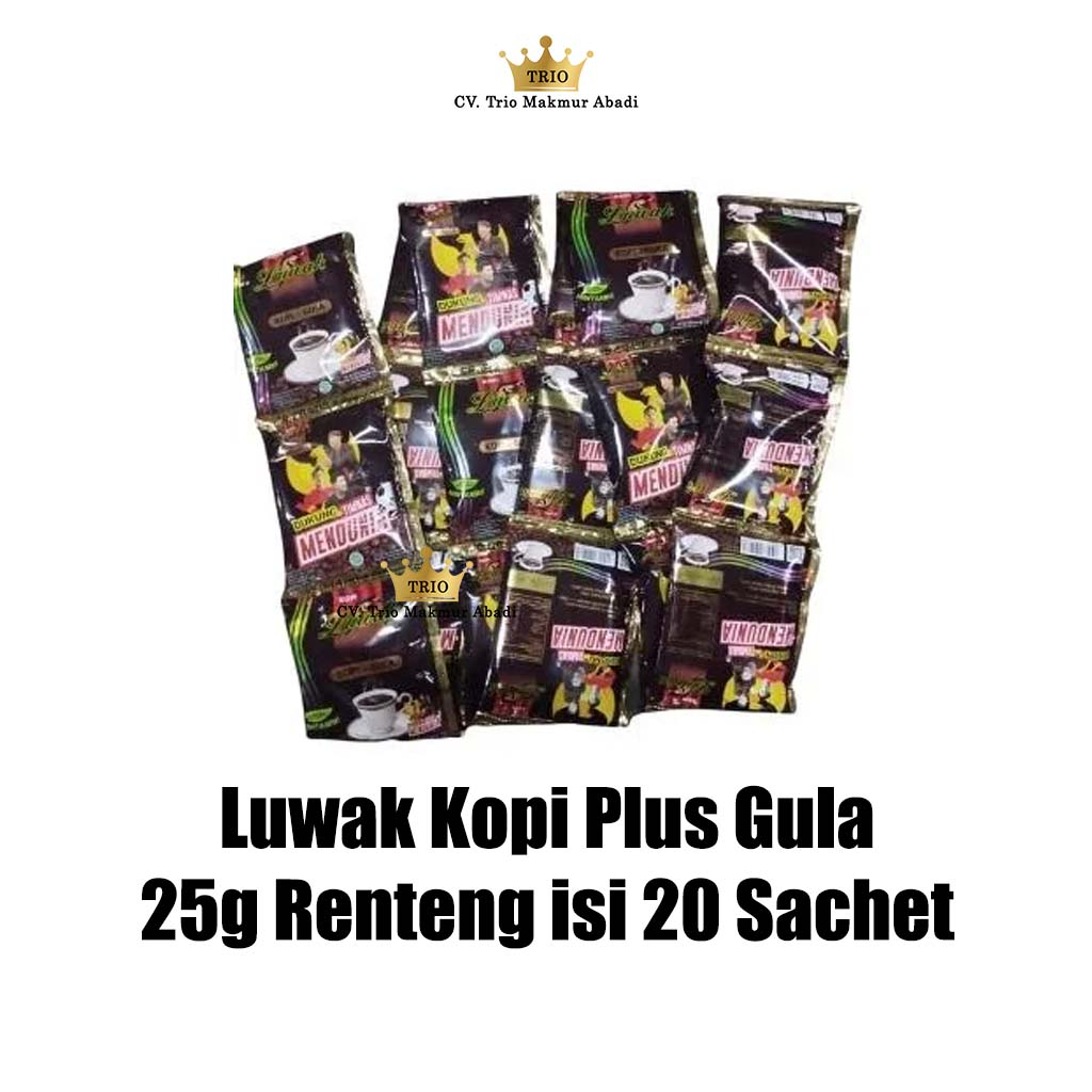 

Luwak Kopi + Gula 25g Renteng Isi 20 Sachet