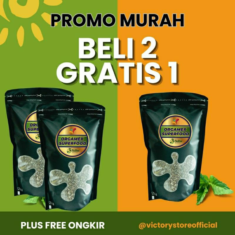 

ORGAMEX SUPERFOOD Biji-bijian organik tinggi kalsium kaya omega-3