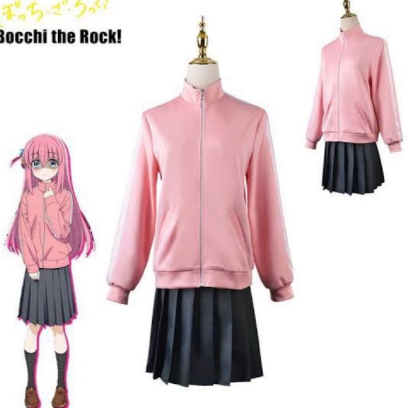 Di jual cepat costume cosplay hitori gouto (bochi the rock) FULLSET