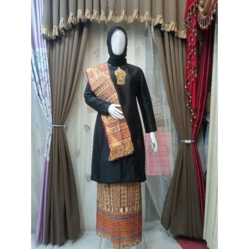 SETELAN BAJU KEBAYA KURUNG POLOS + SELENDANG / KEBAYA TERADISIAONAL