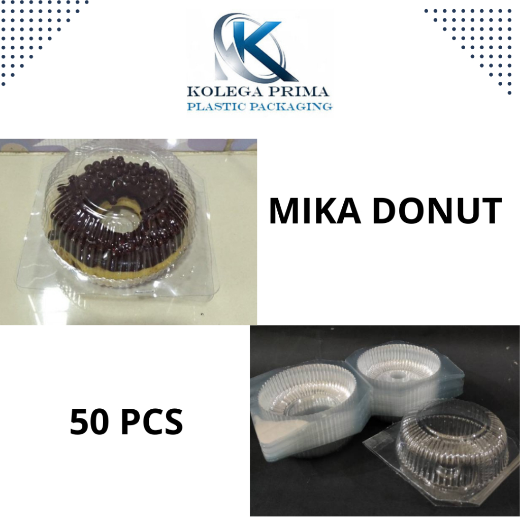 

2Xbtygneal Sakha Snack ) Mika Donat Bulat/ Tray Donat Bening/ Mika Donut/ Mika Roti Isi 50Pcs