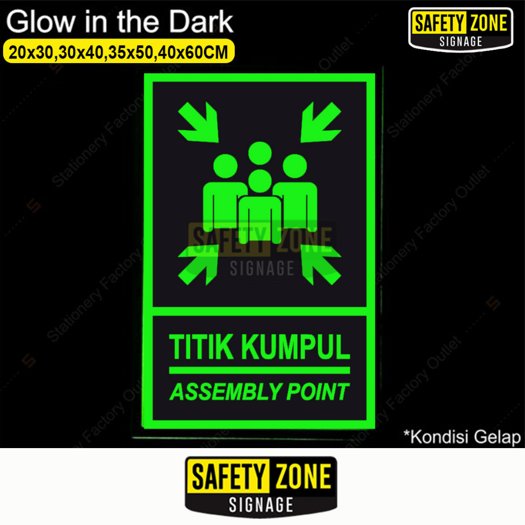 

HenJO Sign Titik Kumpul Glow In the dark (Plat alumunium 1.2mm)