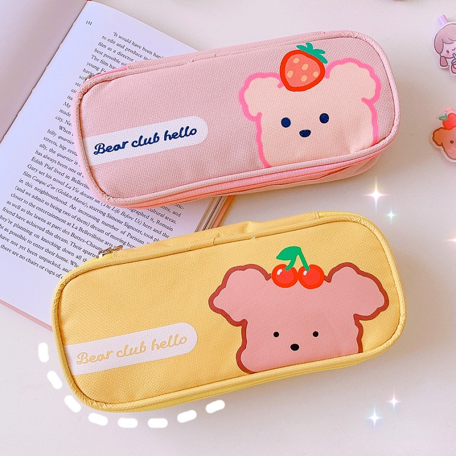

Tempat pensil besar kain bear pencil case besar murah kotak pensil TP19
