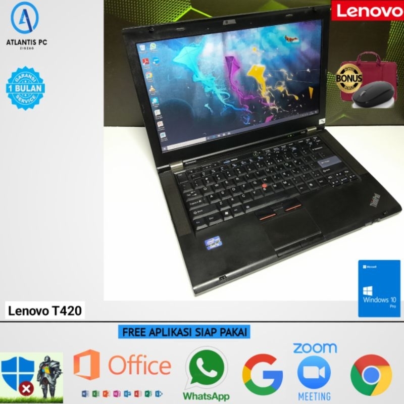 Laptop Lenovo T420 Core i5 Ram 8GB SSD 256GB Windows 10 SIAP PAKAI 