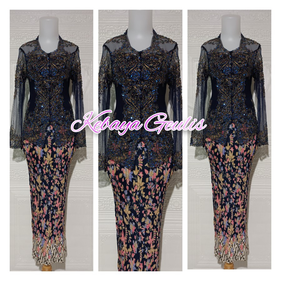 setelan kebaya pesta modern kerah sunda