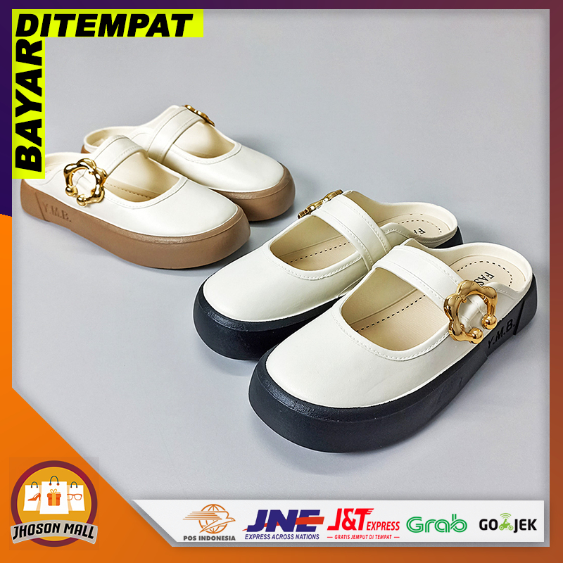 JM Sepatu Sandal Wanita Motif Lucu / Sandal Wanita Fashion Korea Anti Air / Flat Shoes Wanita Simpel
