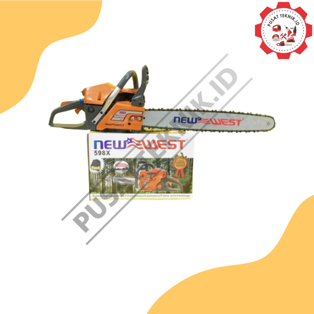 CHAINSAW NEW WEST 598X 22INCH MESIN GERGAJI POTONG KAYU 22INCH GIGI 38T