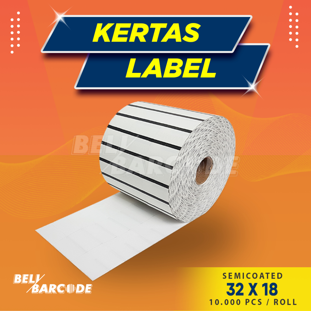 

Label Semicoated Cacah 32x18 mm 3 Line Stiker Printer Barcode 32 x 18