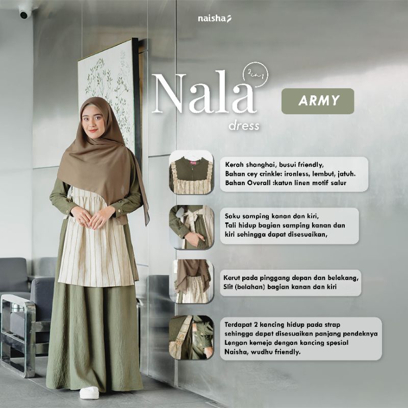 Nala dress 2 in 1 vest dan gamis