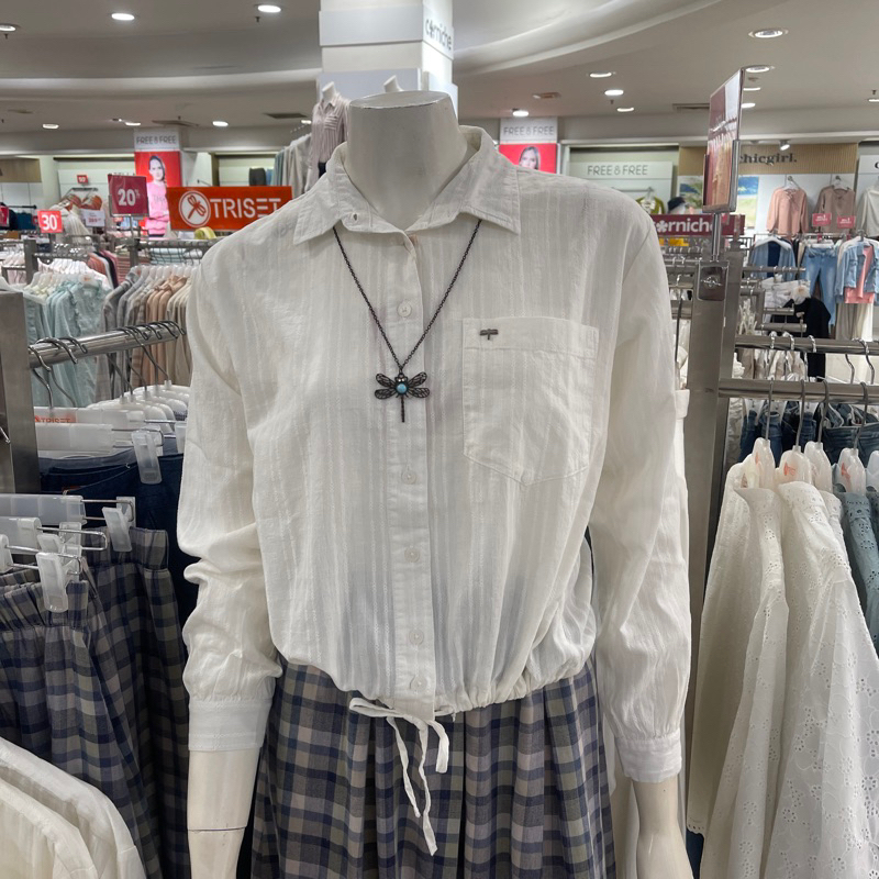 TRISET - SALE Kemeja Blouse Putih Wanita (S-XL)