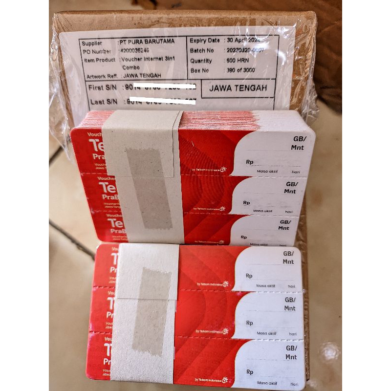 Voucher Kosong Telkomsel Jateng 150pcs exp Mei 2026