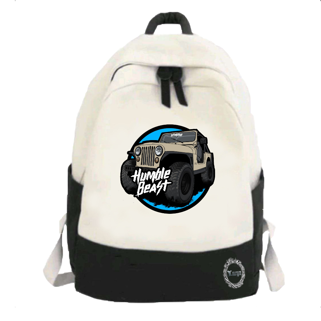Tas Sekolah Anak Laki Laki dan Perempuan TK SD SMP SMA Terbaru Motif Mobil Jeep Kekinian COD (Bisa B