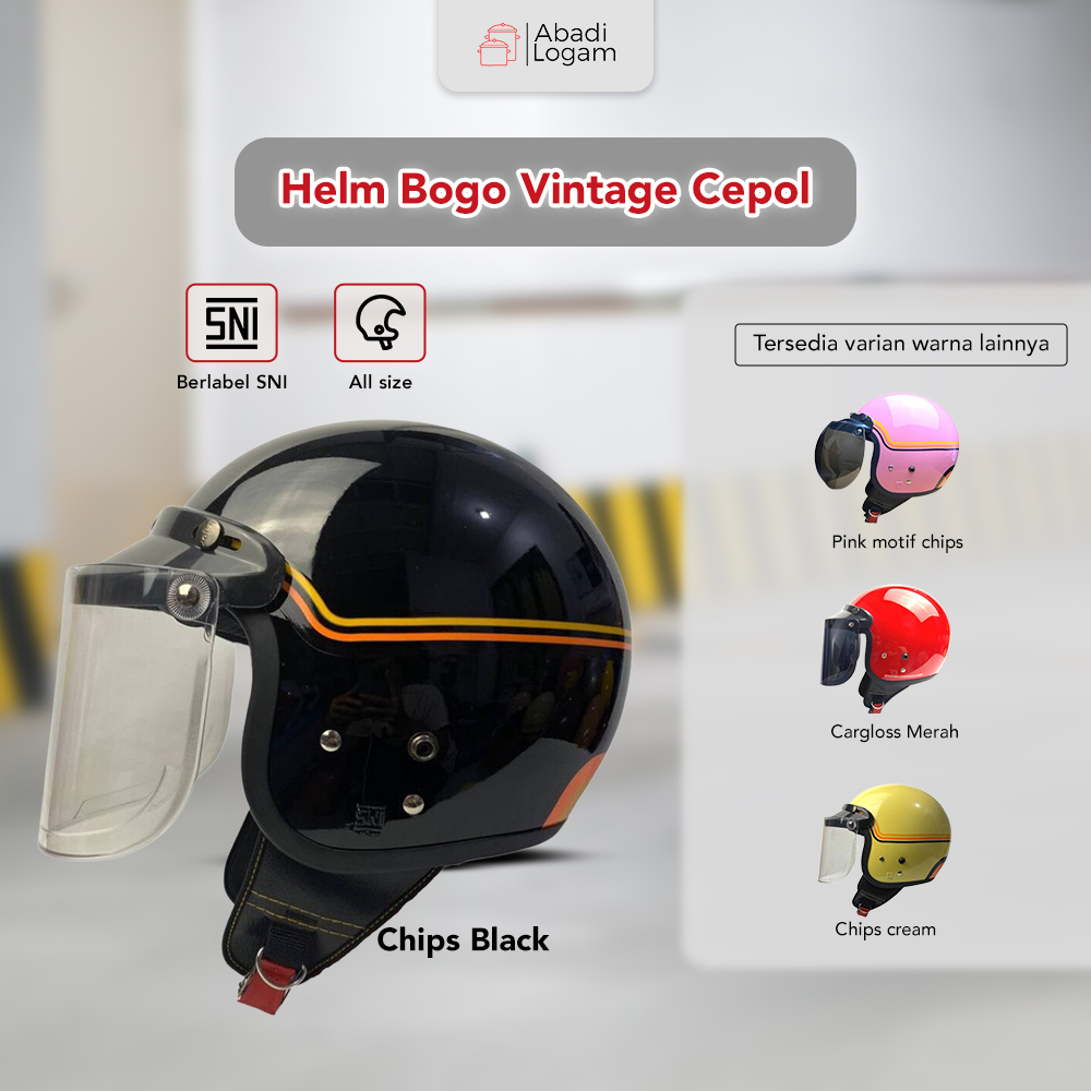 	 Helm Bogo Dewasa SNI Full Leher Helem Retro Premium	
