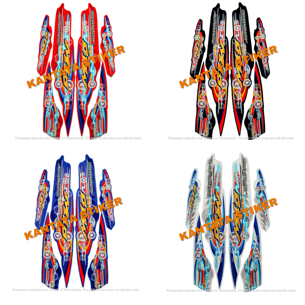 STIKER STRIPING LIS LES BODY MOTOR YAMAHA MIO SPORTY / MIO SMILE VARIASI THAILAND 2 STANDAR FULL SET