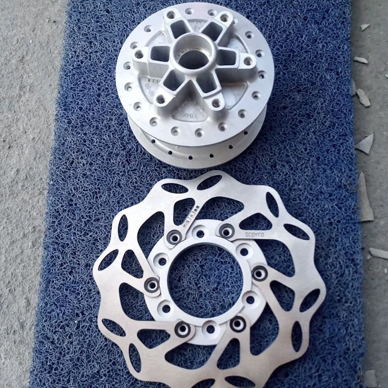 adaptor cakram Scorpio pakai cakram KLX D-Tracker spacer cakram tromol depan Scorpio pakai cakram KL