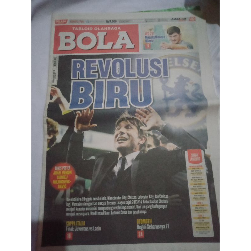Tabloid Olahraga BOLA Revolusi Biru di Inggris Edisi 16 Mei 2017