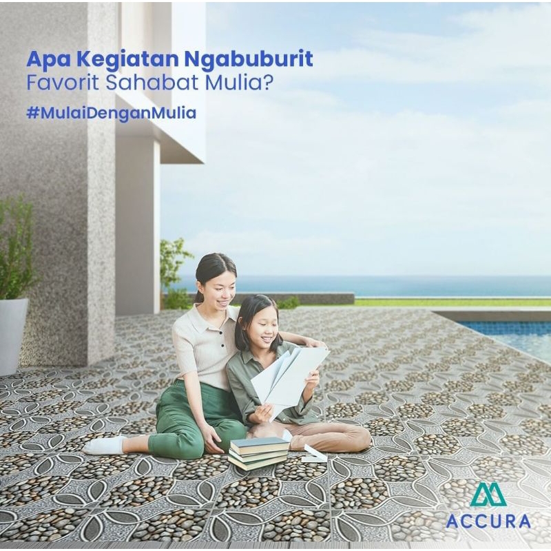 50x50 MULIA ACCURA CERAMIC KW 1 KERAMIK TERBARU LANTAI TEKSTUR KASAR MOTIF MINIMALIS SIMPLE BERRYLST