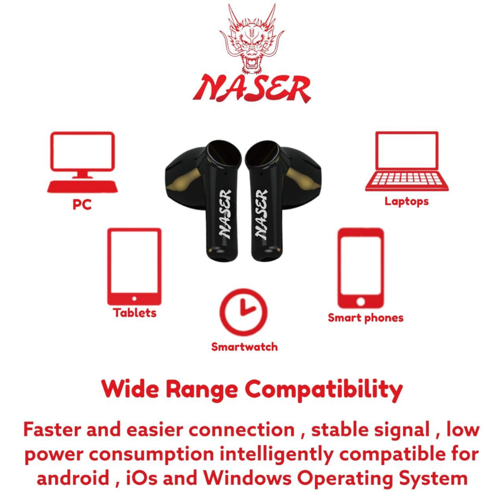 NASER HANDSFREE BLUETOOTH TWS HWT-07 / Wireless Headset Earbuds Tws / Extra Bass