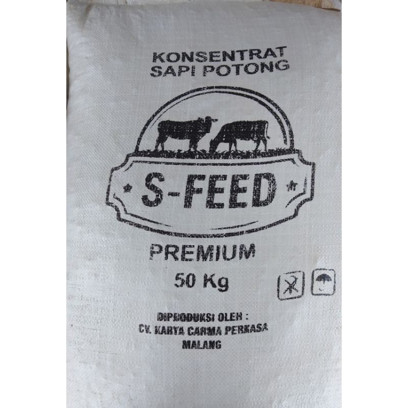 KOSENTRAT PENGGEMUK SAPI DOMBA KAMBING S-FEED 1 SAK 50 Kg