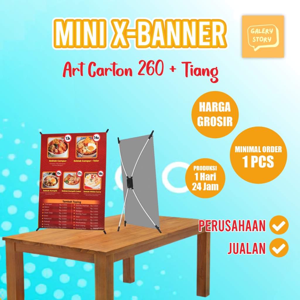 STAND BANNER MINI A3 X BANNER KECIL MINI X BANNER MURAH