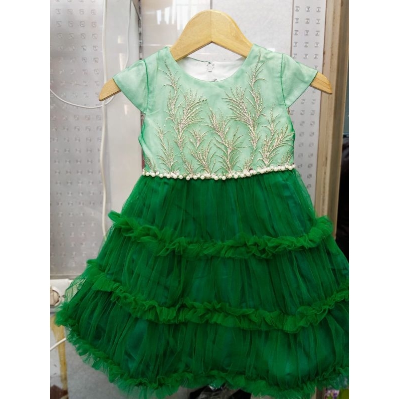 Dress Pesta Hijau Anak-anak/Gaun Anak Perempuan/Dress Hijau Fashion Anak Perempuan/Baju Pesta Anak P