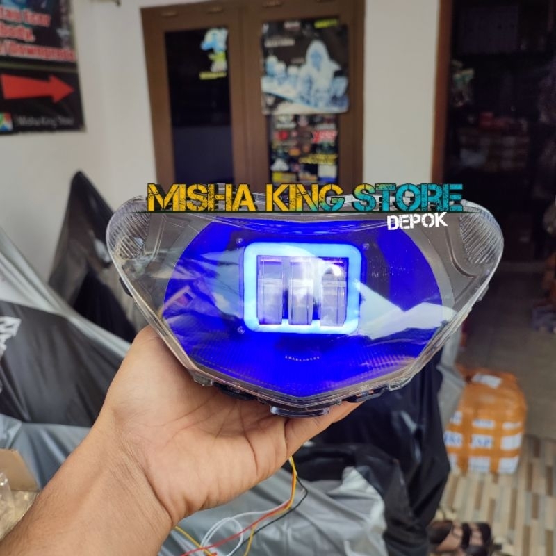 LAMPU LED TEMBAK PROJI MIO SMILE MIO KARBU 3 MATA TERMURAH
