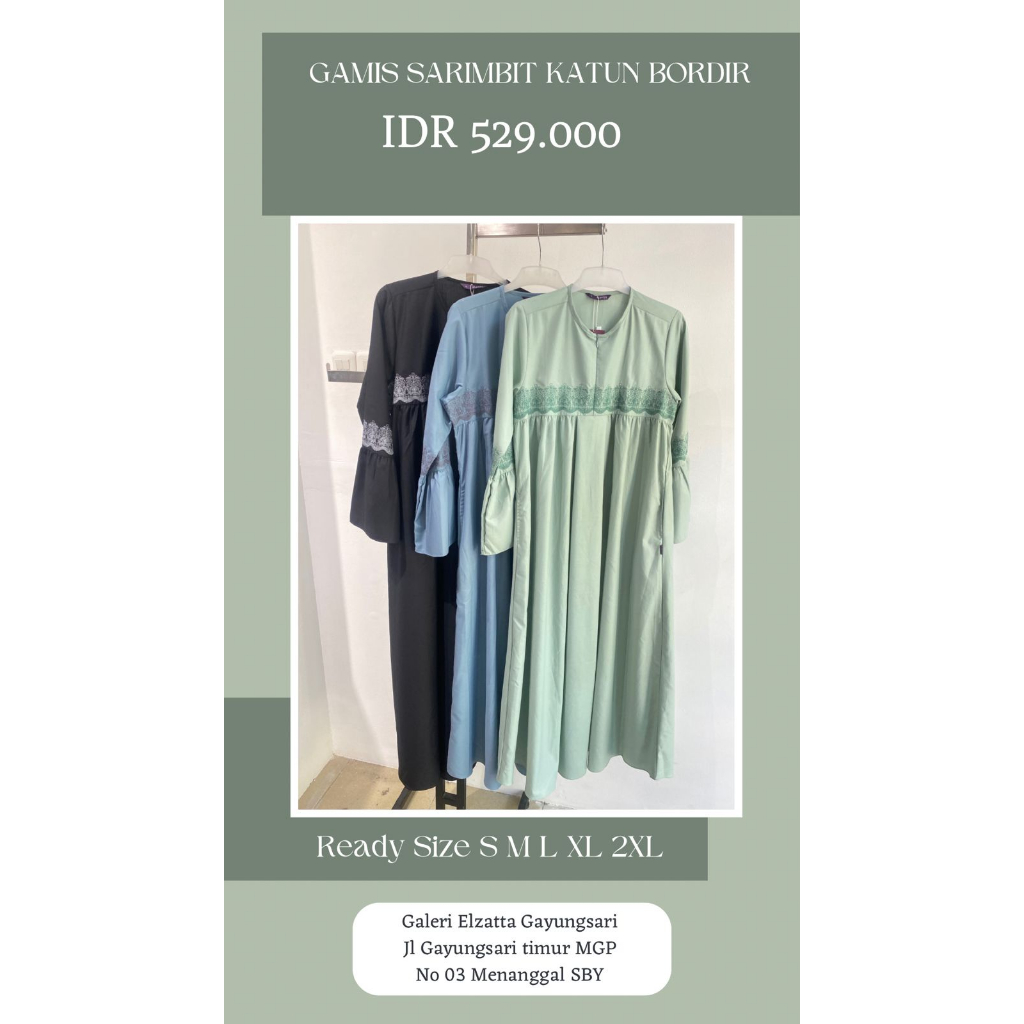 Elzatta Gamis Sarimbit Katun Bordir
