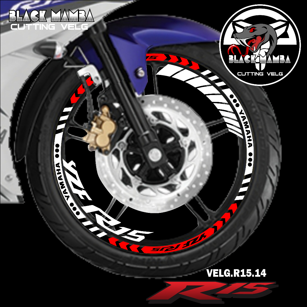 (COD) CUTTING STICKER VELG R15 - STIKER LIS LIST VARIASI BAN/VELG YAMAHA R15 14