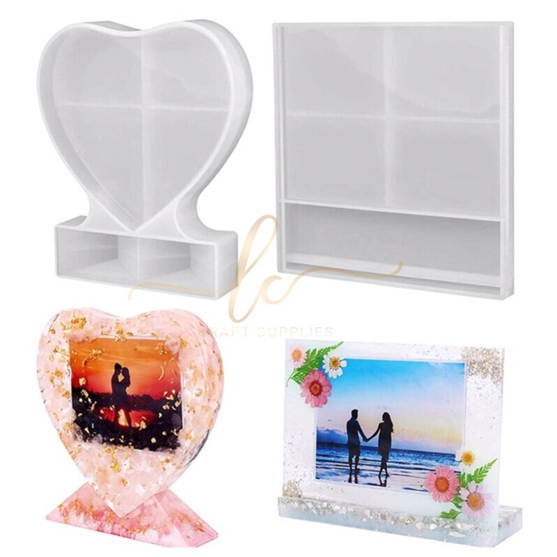 Cetakan Bingkai Foto Bentuk Hati Untuk Dekorasi / Cetakan Resin Pigura Bingkai Foto / Photo Frame DI