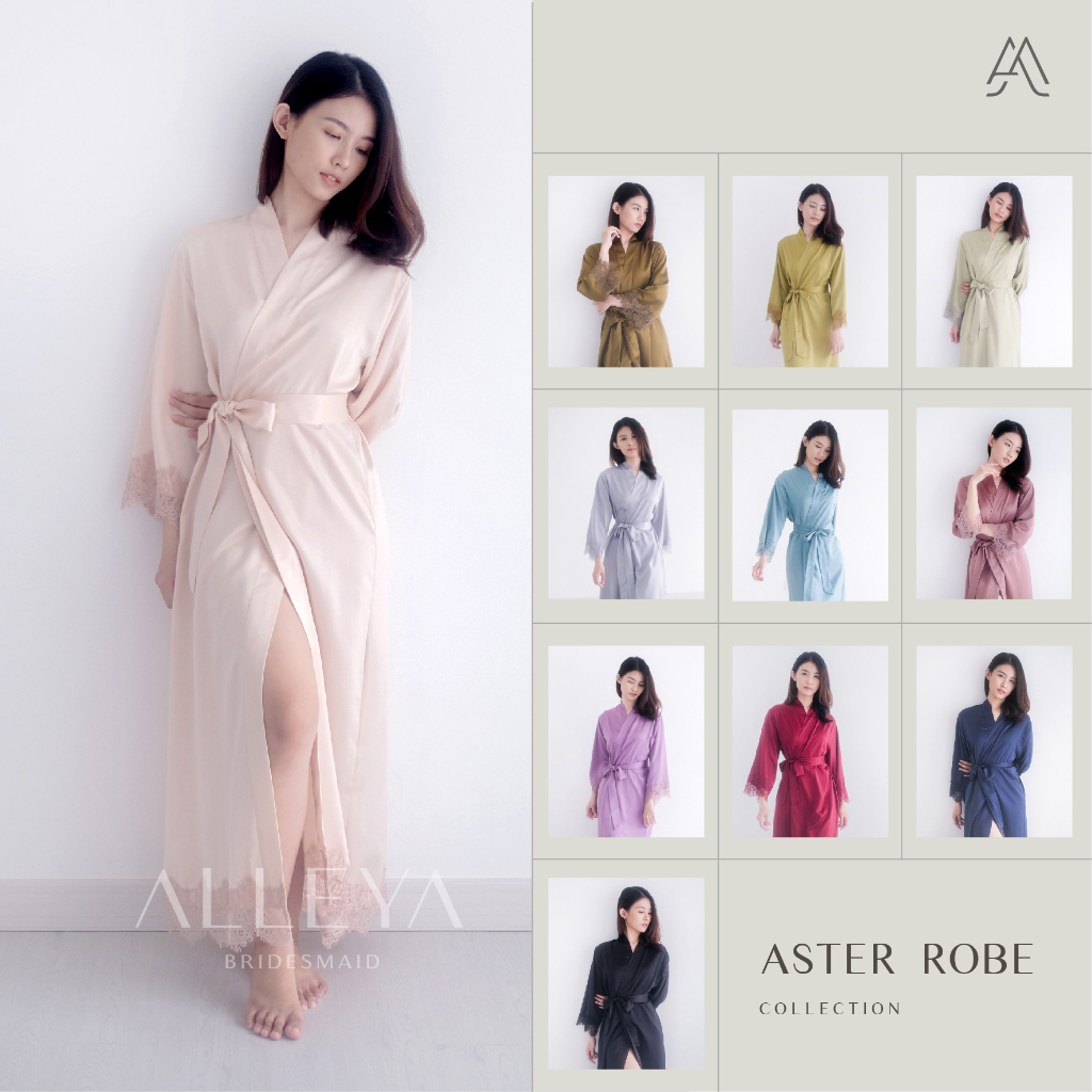 Maxi Aster Robe | Kimono Satin Hijab - Non Hijab - FREE BORDIR | Kimono Bride - Bridesmaid | Baju Ti