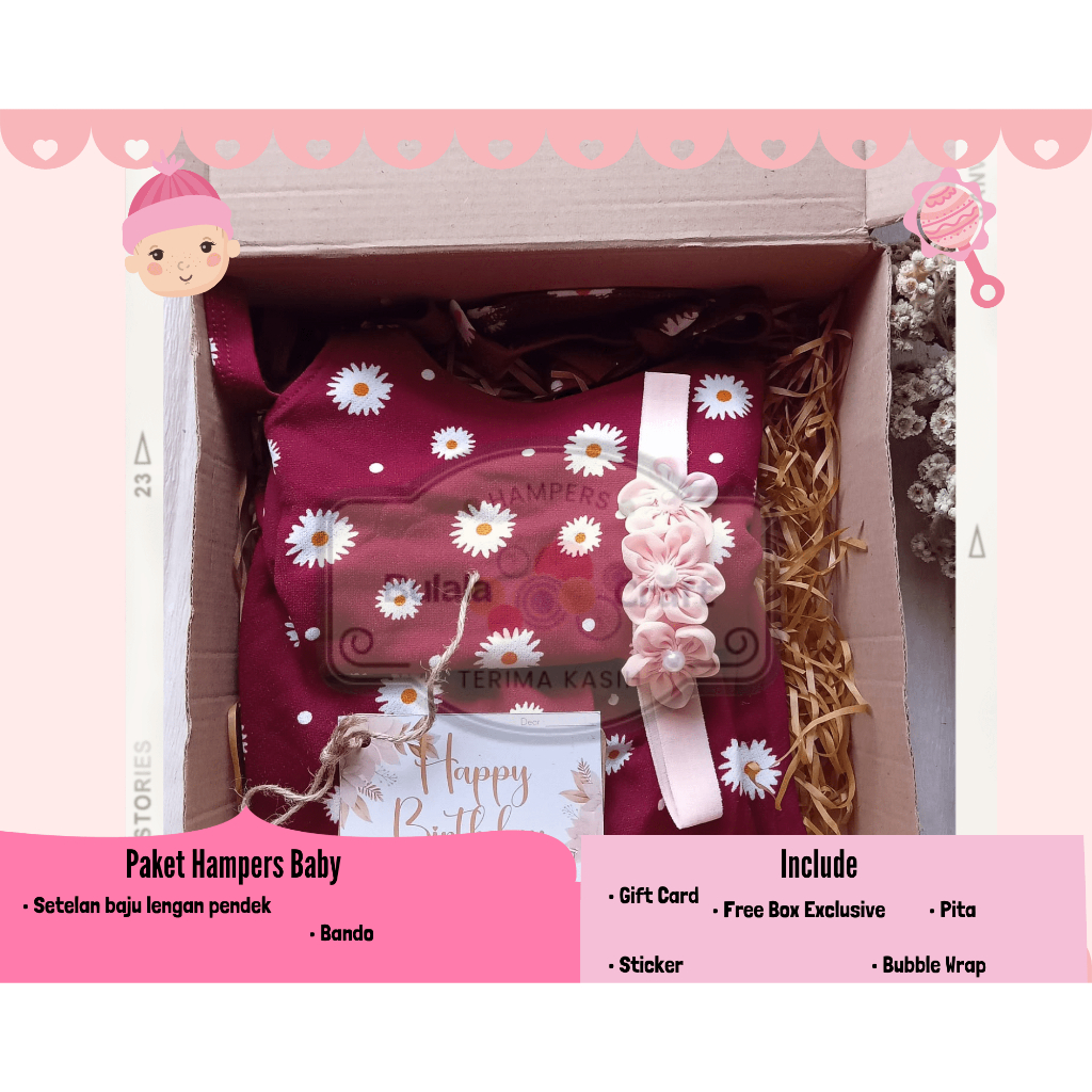 

Hampers Gift Box Baby Girl New Born 0-12 Bulan Setelan Anak Felice
