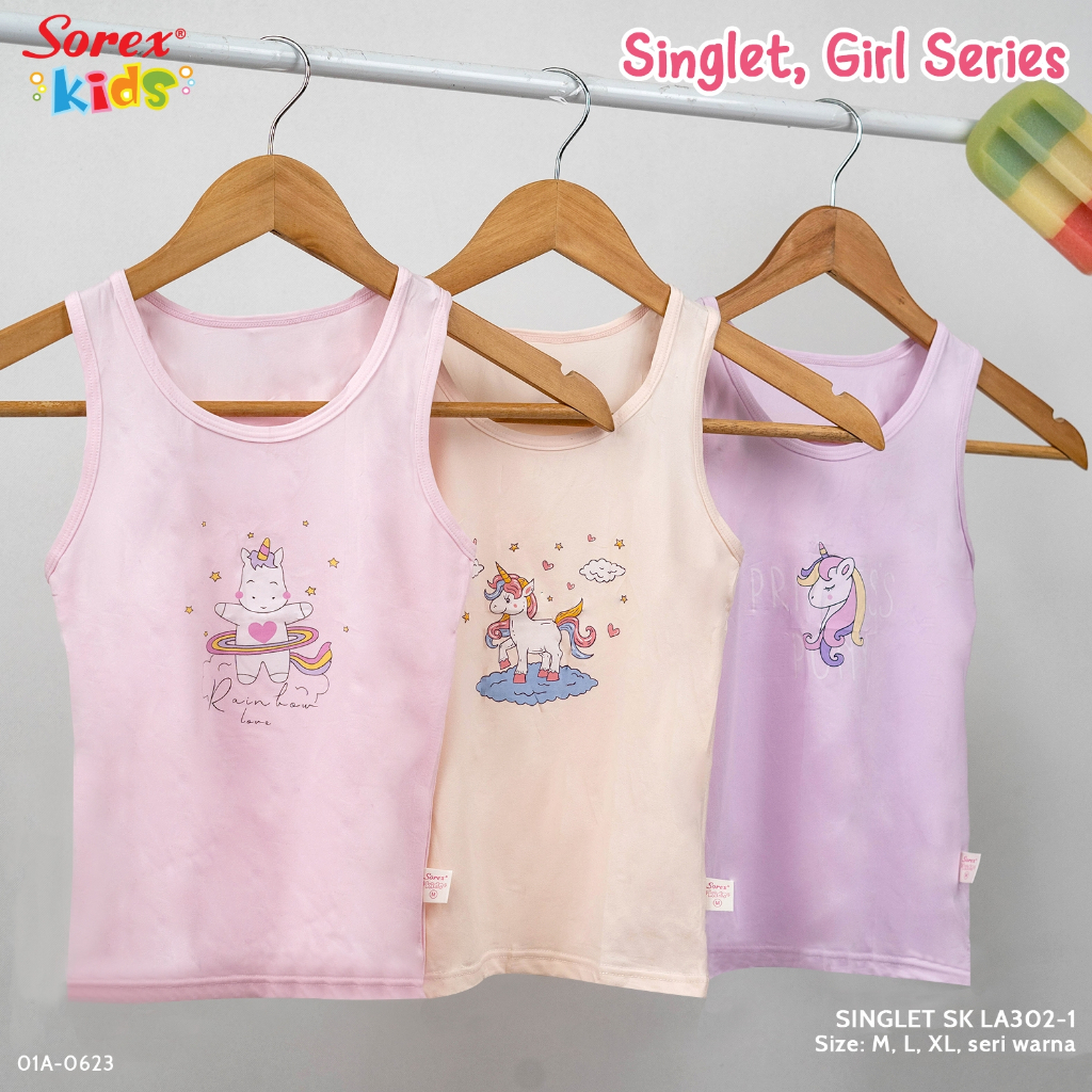 SOREX SINGLET KIDS GIRL SERIES LA 302 PONY UNICORN - ATASAN / TANKTOP ANAK PEREMPUAN