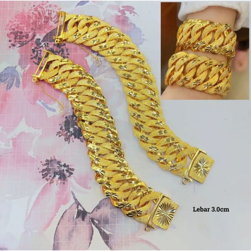 gelang emas lipan sisik naga Harley titanium asli