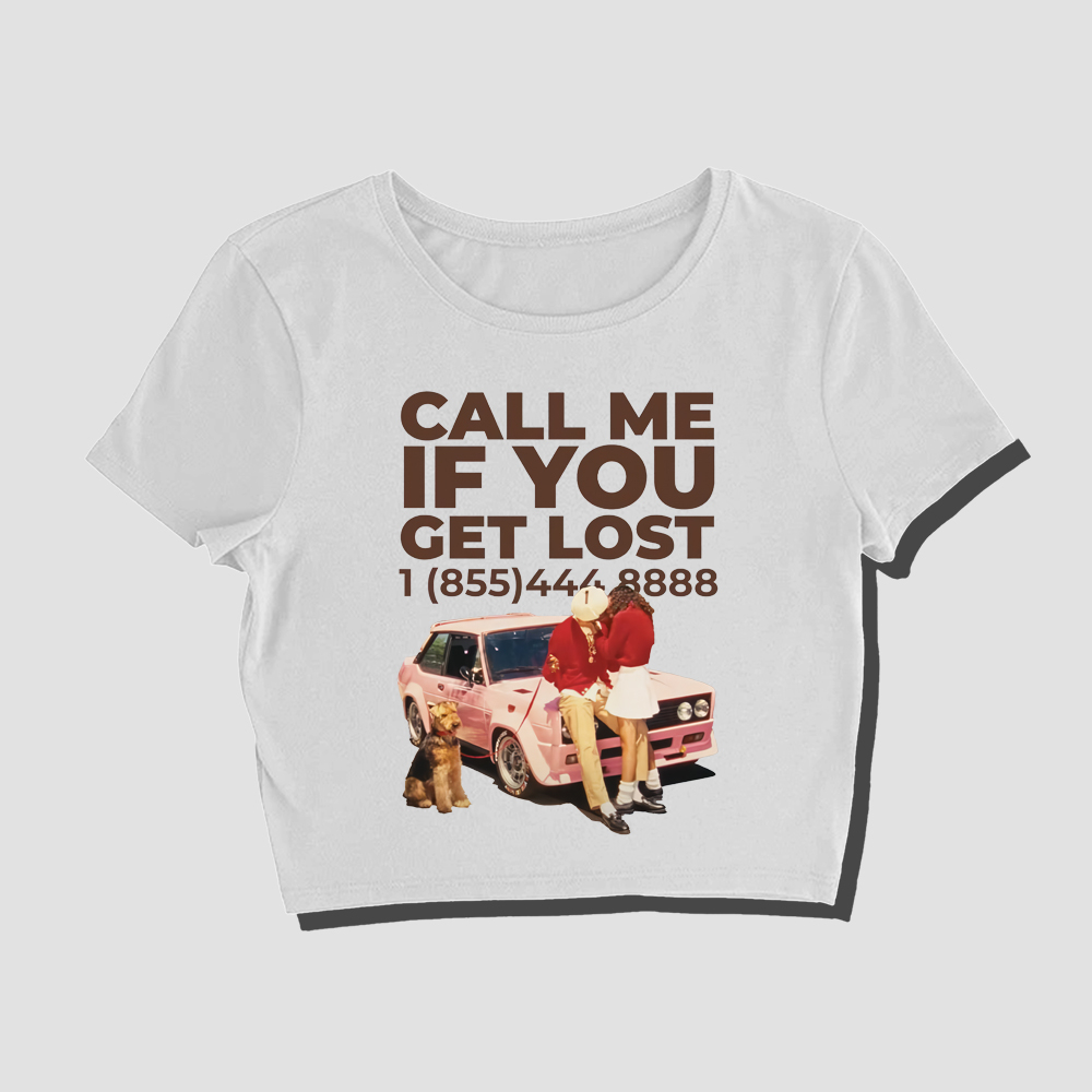 Call Me If You Get Lost Vintage Style Crop Top Tee