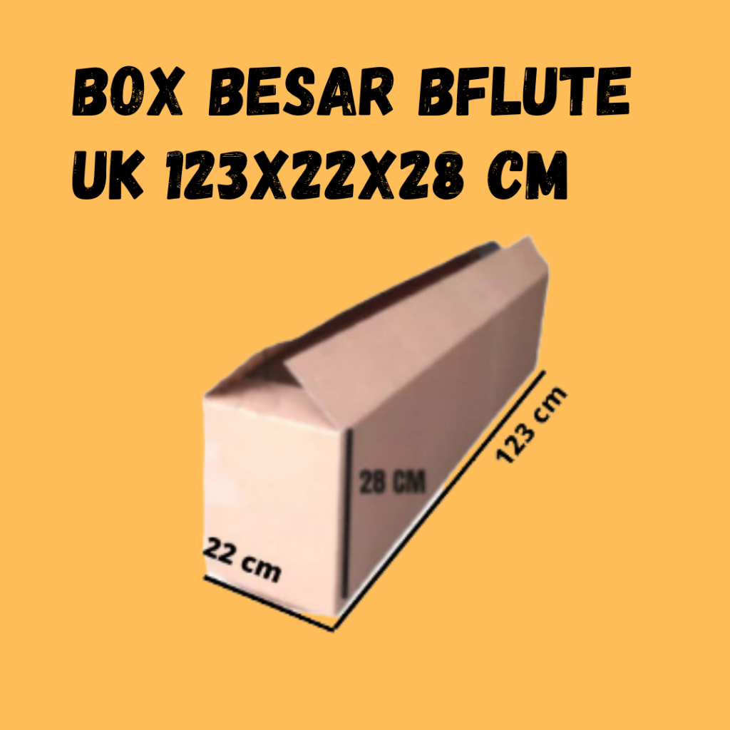 

Kardus/Box Besar BFlute KMK 150 Ukuran 123x22x28cm (Pembelian min 5pcs)