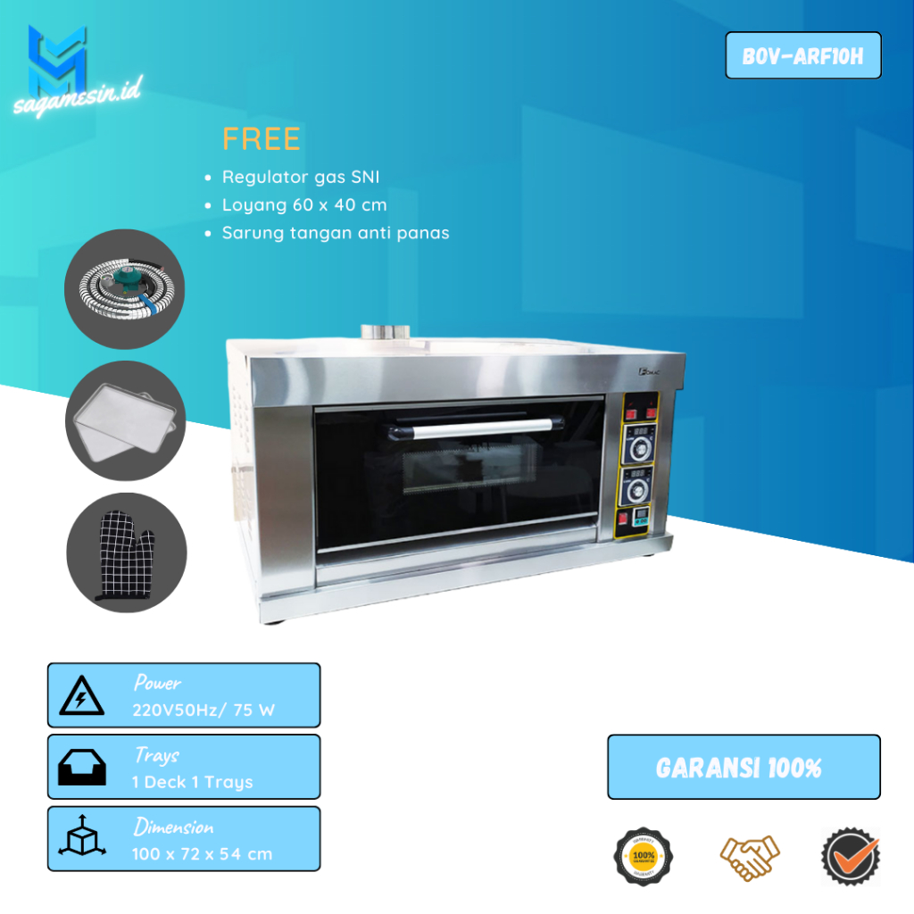 Gas Oven Fomac BOV-ARF10H I BOV-ARF20H I BOV-ARF30H I Gas Oven 1 Deck 1 Tray I Gas Oven 1 Deck 2 Tra