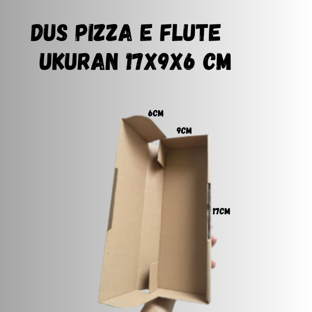 

DUS PIZZA/BOX DIECUT KUNCIAN DEPAN UK 17x9x6 cm Polos (Pembelian min 10pcs)