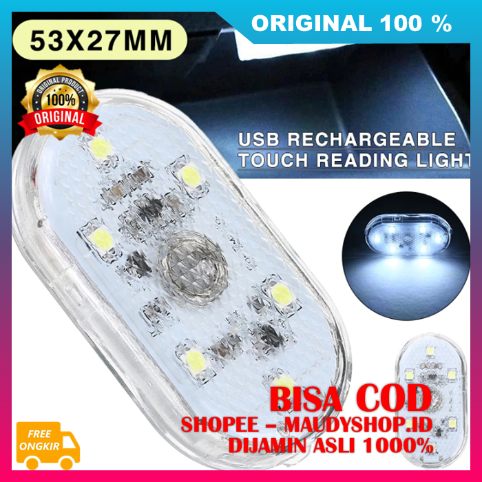 LED Touch Light Lampu LED Mobil Sensor Sentuh Lampu Sensor Sentuh 6 LED Serbaguna ASLI ORI