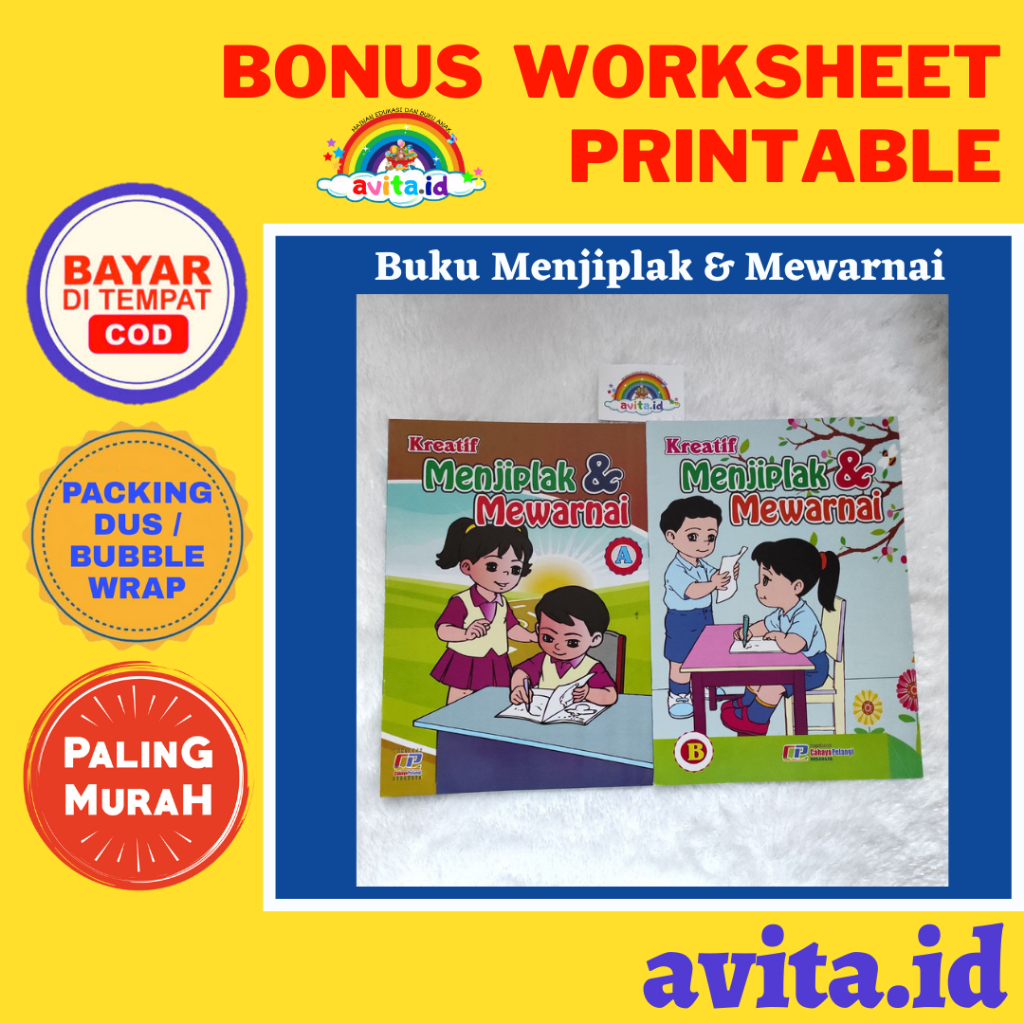 

avita.id TERMURAH Buku Mewarnai Anak dan Menjiplak TK dan Paud / Uk. Besar